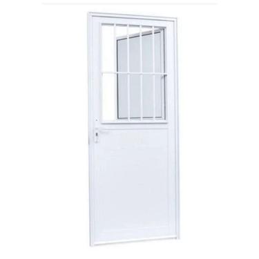 Imagem de Porta Social 210x90 L/Esq. - Alumínio Branco - Linha 25