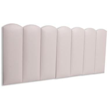 Imagem de Cabeceira Casal Kit 7 Placas Modelo Nuvem - Courino Marfim / Off White