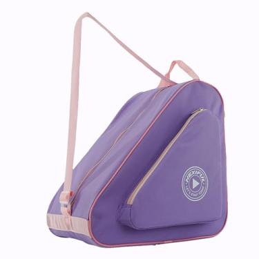 Imagem de HEXIFUL Bolsa De Skate Para Transportar Patins De Gelo, Patins Em Linha, Patins E Patins Quádruplos Para Crianças E Adultos (Roxo/Rosa)