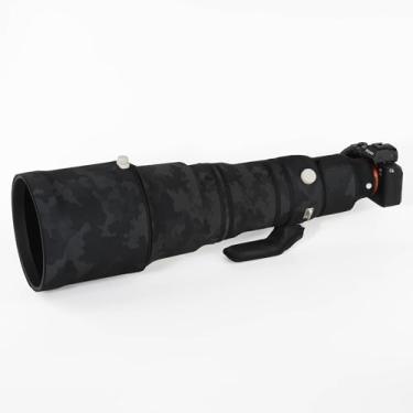 Imagem de CHASING BIRDS Capa protetora de lente impermeável camuflada para Sony FE 600 mm F4 GM OSS capa protetora de lente à prova de chuva (preto sombra)