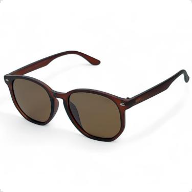 Imagem de Óculos De Sol SOLON GLASSES QUADRADO MARROM POLARIZADO PROTEÇÃO UV400 + CASE RIGIDA + FLANELA + LIMPA LENTES