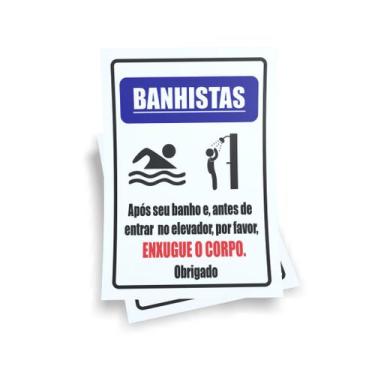 Imagem de Kit 3 Placas sinalização 15x21cm EM PVC PL(254) - Tema: Piscina - Sem 