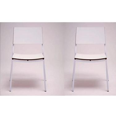 Imagem de Kit 2 Cadeiras Mitte Aço Carbono Branco Fórmica Branco Real - Datelli 