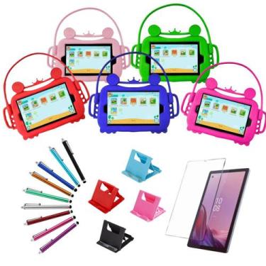 Imagem de Kit para Tablet Lenovo M9: Capa Silicone Sapo, Película de Vidro, Supo