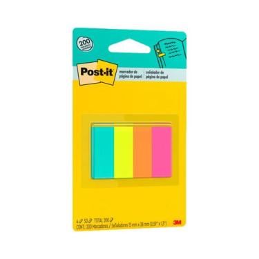 Imagem de Marcador de página 3M post-it 15X38mm 4 cores 50 folhas cada