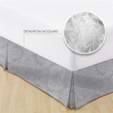 Imagem de Saia Para Cama Box King Jacquard Admirare, Prata