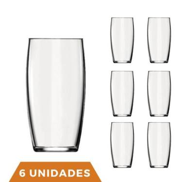 Imagem de Jogo 6 Copos Oca 300ml Agua Vidro Transparente Suco Nadir - NADIR FIGU