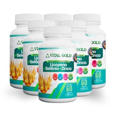 Imagem de LICOPENO + SELÊNIO + ZINCO - 500mg (60 Cápsulas) VITAL GOLD, 06 Unidad