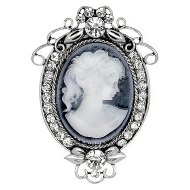 Imagem de 1 Unidade Broche Antigo Camafeu Chapéu Pingente De Camafeu Alfinete De Lapela Masculino Para Ternos Camafeu Antigo Alfinete Camafeu Vitoriano Jaqueta Liga Acessórios Senhorita