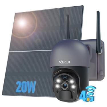 Imagem de Câmera de segurança celular Xega 4G LTE com painel solar 20W