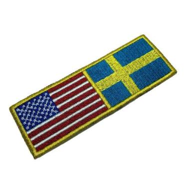 Imagem de BPUSSET001 Bandeira EUA Suécia Bordado Termo Adesivo - BR44