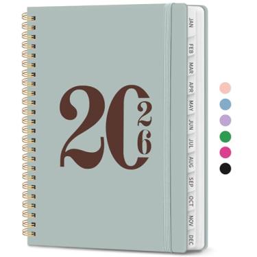 Imagem de Agenda 2026, agenda semanal e mensal, janeiro de 2026 a dezembro de 2026, agenda de calendário de capa dura 2026 com abas e bolso interno, material escolar para mulheres e homens - A5 (16 cm x 21,6 cm