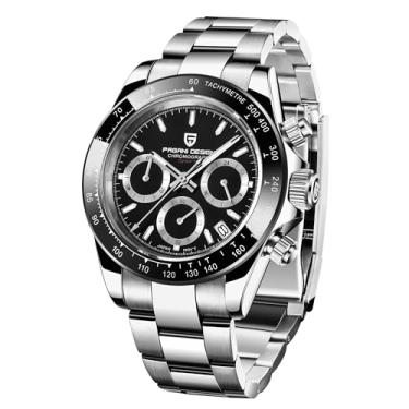 Imagem de Pagani Design Relógios masculinos Daytona Homage Quartz Chronograph Watch Japão VK63 Movimento Bisel de Cerâmica Coroa de Rosca Impermeável Esportiva Pulseira de Borracha Relógios de Pulso Masculinos