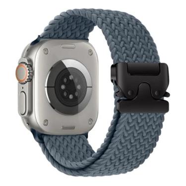 Imagem de Pulseira Trançada de Nylon Estilo Militar Compatível com Apple Watch Ultra 49mm, Series 10/9/8/7/6/5/SE – Correia Ajustável Parachute Strap 41mm 42mm 44mm 45mm 46mm (Lake Green, 42 44 45 49 S10-46mm)