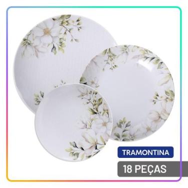 Imagem de Aparelho de Jantar Magnólia Tramontina Jogo de Pratos Rasos, Fundos e 