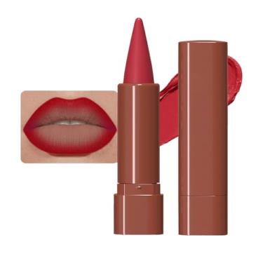 Imagem de BINGBRUSH Conjunto de delineador labial e batom gradiente 2 em 1, lápis labial fosco à prova d'água com ponta de cone, giz de cera à prova de manchas para contorno ombré impecável, conjunto de