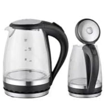 Imagem de Chaleira Elétrica de Vidro Transparente 1.8L | Ferve Água Rápido em Poucos Minutos | Jarra Bule Elétrico com Vidro Temperado Resistente, Seguro e Prático para Chá, Café e Uso Diário-220 Watts