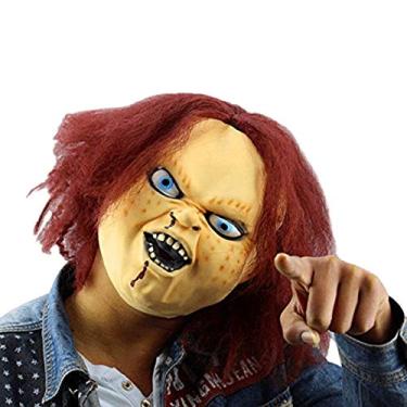 Imagem de Máscara assustadora de Halloween, máscara assustadora de Halloween para crianças, máscaras de terror de látex para adultos, bonecos de ação Chucky, baile de máscaras, acessórios de festa de bar para