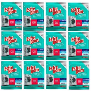 Imagem de Kit 12 Esfrebom Limpa Maquina de Lavar Roupas sem Cloro 80G Bettanin B
