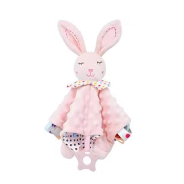 Imagem de Naninha Bichinhos Hipoalergênico Bebê Pelúcia Macia Coelhinho Rosa