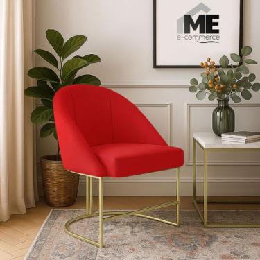 Imagem de Banqueta Poltrona Lua Penteadeira E Salão Com Base Metálica - ME ECOMM