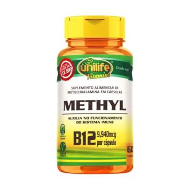 Imagem de Vitamina B12 Metilcobalamina Alto Teor 9,940mcg 60 Cápsulas Vegano Unilife