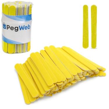 Imagem de 100 Lixa de Unha Mini Descartáveis Manicure Pedicure 8 Cm Salão Profissional Beleza Cutícula Unha Podologia Brinde Mimo Outubro Rosa Eventos Marca Pegweb (Canário, unidade, 100, Grão 100/180)