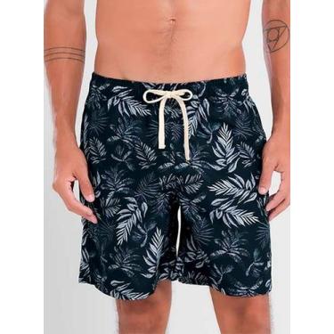 Imagem de Shorts Praia Mash 611.46 Masculino Estampa Botanical Com Bolsos Poliés