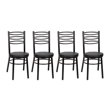 Imagem de Kit 4 Cadeiras CP34 Pintadas Pretas Debrum Treparoni
