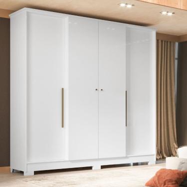 Imagem de Guarda Roupa Solteiro 4 Portas com Pés Mônaco Visão Móveis