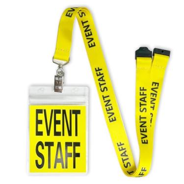 Imagem de HXYCNNA 25 Cordões Para Funcionários De Eventos, Destacáveis Com Porta-Cartões Plástico, Porta-Crachás Identificação Eventos (Amarelo)