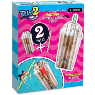 Imagem de Gelada Café Água Flutuação & Macarrão 2-em-1 Piscina Blow Up Raft