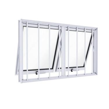 Imagem de Janela de Alumínio Máximo Ar Duplo Horizontal com Grade 60x100cm Lucas