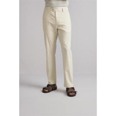Imagem de Calça Chino Comfort Linen Blend - Bege Areia - HIGHSTIL, Branco, 42