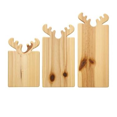 Imagem de Kit 3 Tabuas Decorativas Alce Natal Petisqueira Decoração Festa - NoBr