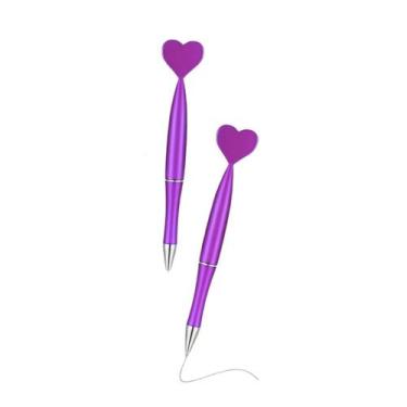 Imagem de Kit 2 Canetas Esferográficas Giratórias em Formato de Coração  Tinta P