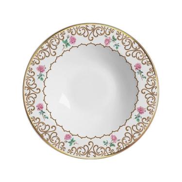 Imagem de Conjunto Com 6 Pratos Fundo Sweet Bird Filete Ouro 25Cm