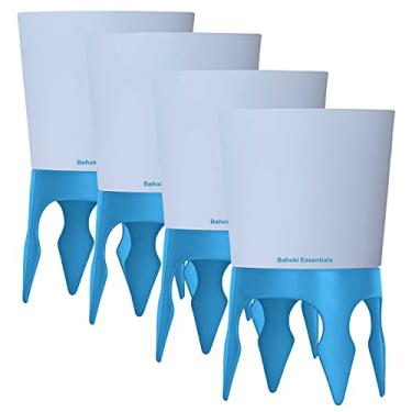 Imagem de Bahoki Essentials Porta-copos de praia – Porta-copos de areia para garrafa de bebidas e vidro – perfeito para guardar bebidas, lanches, telefone, chaves ou óculos de sol (azul, pacote com 4)