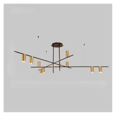 Imagem de Lustre nórdico Led Lustre Decoração para casa Iluminação interna Luminária suspensa Cozinha Sala de estar Quarto Loft Suspensão Preto (Tamanho: 9 luzes) (Tamanho: 9 luzes)