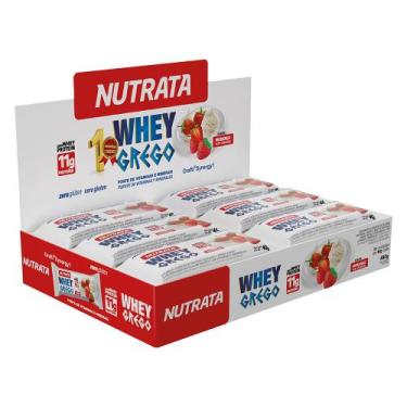 Imagem de Barra de Proteínas Grego Bar Morango Com Chantilly Caixa 12 Unidades d