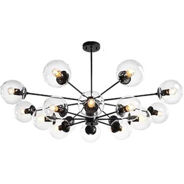 Imagem de Lustres Sputnik de latão 6 luzes, luminárias de teto industriais rústicas de meados do século, luminárias pendentes compatíveis, decoração moderna