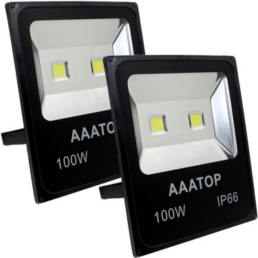 Imagem de Kit 6 Refletor Led Holofote Externo Jardim Muro 100w Branco