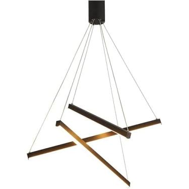 Imagem de Lustre de escada Sputnik para tetos altos 98,4" Controle remoto regulável LED longo pendente lustre moderno preto entrada lustre para foyer para sala de estar villa hotel escritório