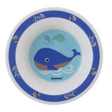 Imagem de Prato Bowl Redondo Baleia Azul KaBaby