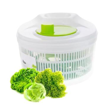 Imagem de Escorredor de vegetais, secador centrífugo, capacidade 3L, branco - Li