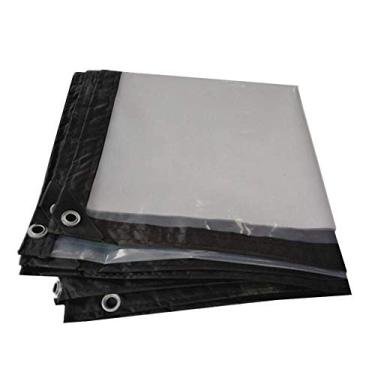 Imagem de MTYLX Lonas grandes e resistentes, lonas espessas, transparentes, impermeáveis, coberturas de folha de chão de plástico para barraca durável ao ar livre, transparente, 1,8 x 3,8 m