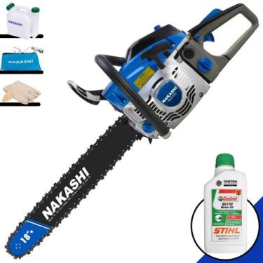 Imagem de Motosserra Motor Serra Nakashi NCS500 À Gasolina 49,3cc Sabre 18' de A