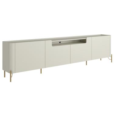 Imagem de Rack Para Sala de Estar TV 75 Pol 4 Portas Pés Industrial Dourado Alef I03 Luna - Lyam Decor