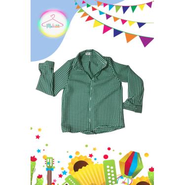 Imagem de Camisa de Manga Comprida infantil Junino Xadrez verde