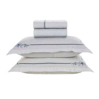 Imagem de Jogo Cama Casal 4 Pcs Algodão 200 Fios Bordado Helen Karsten